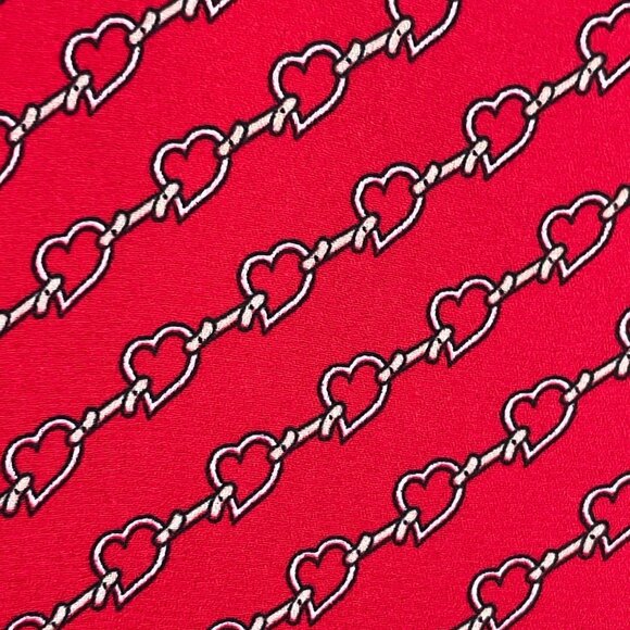 Liz Claiborne Career Womens Plus XXL Red Heart Chain Print Blouse Long Sleeve - Picture 7 of 10